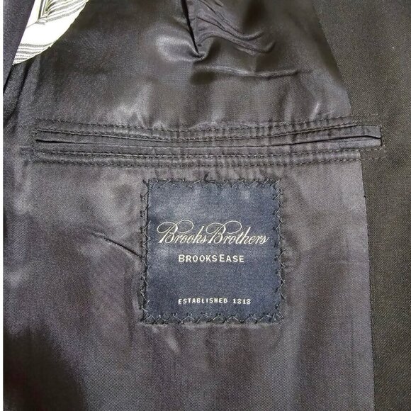 Brooks Brothers Brooksease Black Single Breasted Wool Blazer Sz 40R - Picture 9 of 11